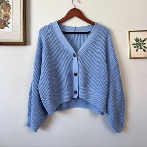 Baby Blue Chunky Knit Cardigan